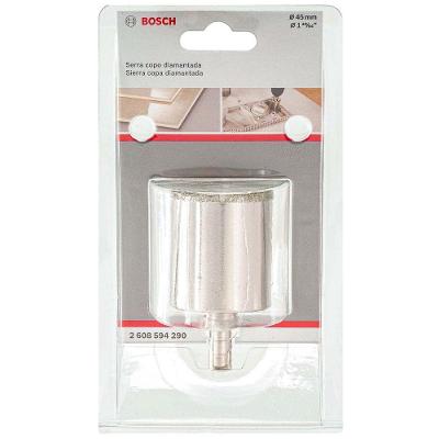 Serra Copo Diamantada Standard 45MM com Haste Acoplada para Corte a Úmido Preta Bosch