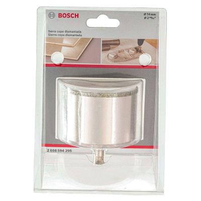 Serra Copo Diamantada Standard 74MM com Haste Acoplada para Cortes em Pedras e Cerâmicas Bosch