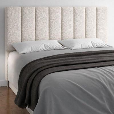 Cabeceira Cory King 195cm no Box MDF Revestimento Boucle Off White Cory