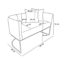 Namoradeira 02 Lugares Linho Metálica Dourado Cor Grafite