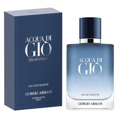 Perfume Acqua Di Gio Profondo Masculino Eau de Toilette Aquático Aromático Fougére 50ML Armani
