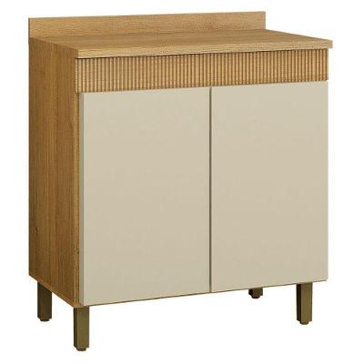 Balcão de Cozinha Dakota 2 Portas 1 Prateleira MDP-MDF 80CM Cinamomo e Off White