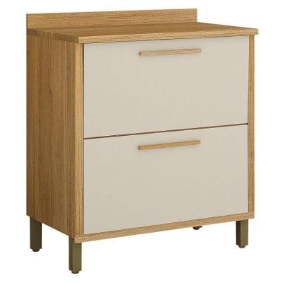 Balcão de Cozinha Torino com 2 Portas em MDP-MDF 80CM Cinamomo Off White Valdemóveis