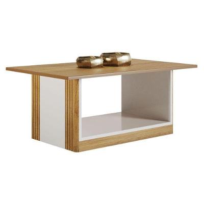 Mesa de Centro Pérola Retangular MDP Metal Pintado 86CM Cinamomo Off White