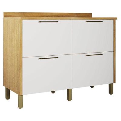 Balcão de Cozinha Nobre sem Porta 4 Gavetas MDF 120CM Cinamomo Off White Valdemóveis
