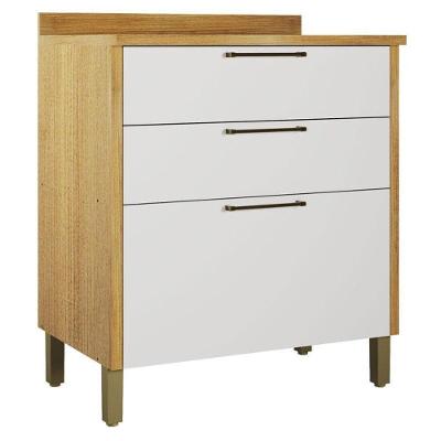 Balcão de Cozinha Nobre 1 Porta 2 Gavetas MDF 80CM Cinamomo Off White