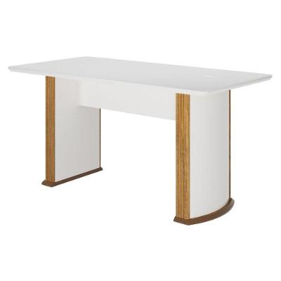 Mesa de Jantar Maia 6 Lugares Retangular Vidro 180CM Off White Valdemóveis