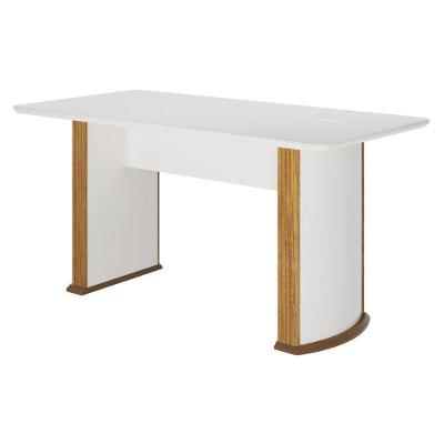Mesa de Jantar Maia 6 Lugares Retangular Vidro 160CM Off White Valdemóveis