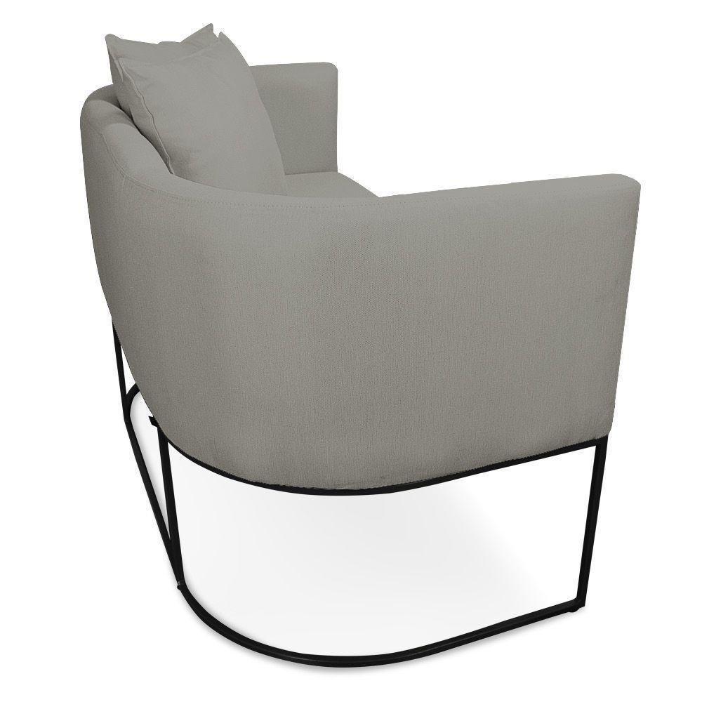 Namoradeira 02 Lugares Linho Metálica Preto Cor Grafite - 4