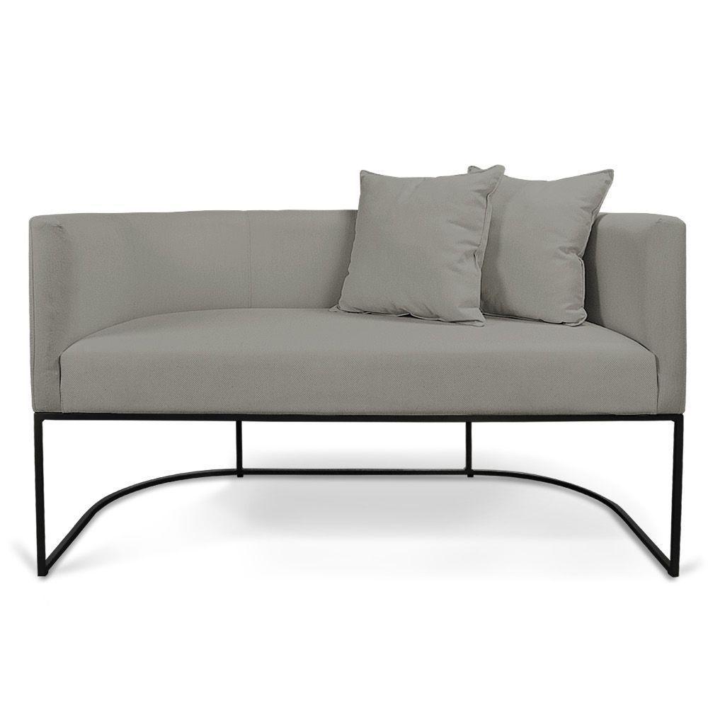 Namoradeira 02 Lugares Linho Metálica Preto Cor Grafite - 5