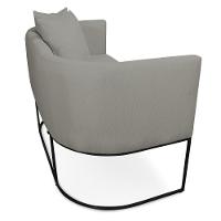 Namoradeira 02 Lugares Linho Metálica Preto Cor Grafite - 7