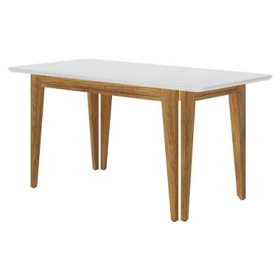 Mesa de Jantar Bella 6 Lugares Retangular Vidro 180X90CM Off White Valdemóveis