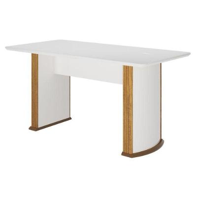 Mesa de Jantar Maia 6 Lugares Retangular Vidro 160CM Off White Valdemóveis