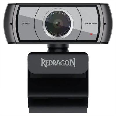 Webcam Redragon GW900-1 Full HD 1080p com Lente de Vidro e Microfone com Cancelamento de Ruído Preto