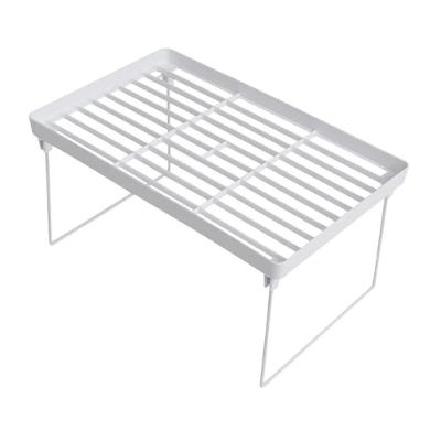 Prateleira Dobrável Modular Multiuso Plástico + Metal Vazada e Leve para Cozinha Geladeira
