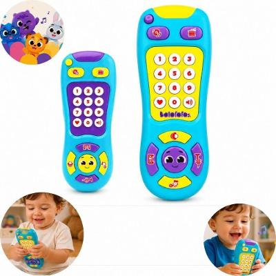 Brinquedo Educativo Controle Remoto Musical Bolofofos com Som Luz e Funções Amarelo Yeet