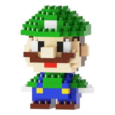 Bloco de Montar Luigi Pixelado 164 Peças Colecionável Verde Mini Toys