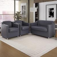 Kit Sofá Namoradeira Reforçada Tilla + 02 Poltronas cinza - 9