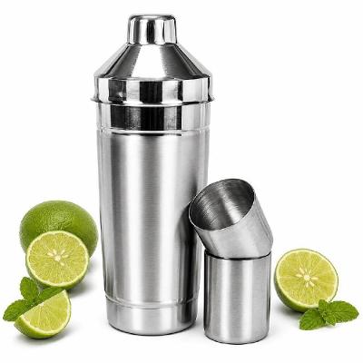 Coqueteleira 3 em 1 para Caipirinha e Coquetéis em Alumínio com 2 Copos Medidores para Bar Inox Yeet