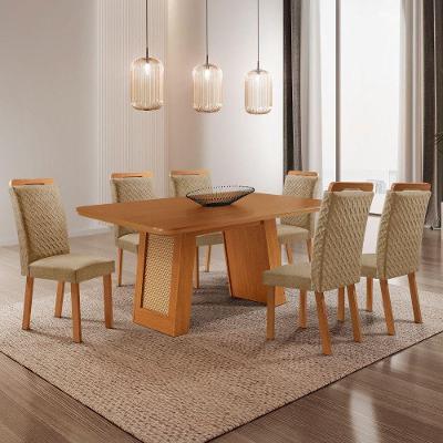 Mesa de Jantar Carolina 6 Lugares Retangular MDF 180CM Amadeirado Moderna