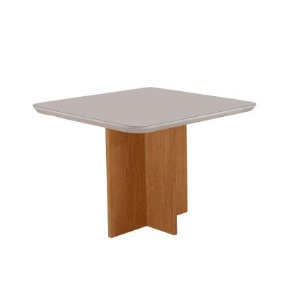 Mesa de Jantar Olímpia 4 Lugares Quadrada MDF 90CM Off White Moderna