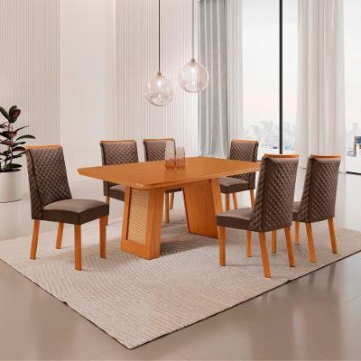 Mesa de Jantar Carolina Yasmin 6 Lugares Retangular MDF 180CM Moderna