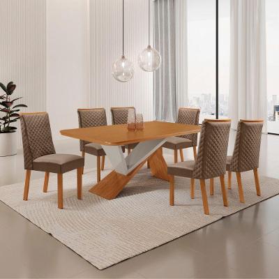 Mesa de Jantar Yasmin 6 Lugares Retangular MDF 180CM Moderna