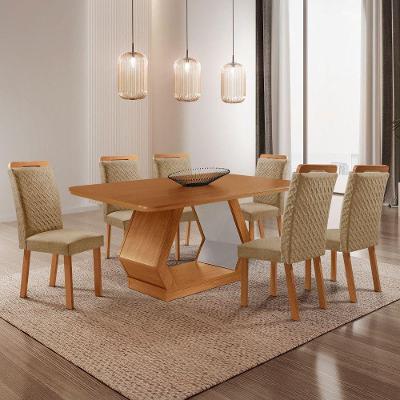 Mesa de Jantar Alvorada 6 Lugares Retangular MDF 180cm Off White Moderna