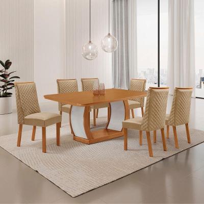 Mesa de Jantar Milena 6 Lugares Retangular MDF 180CM Off White Moderna