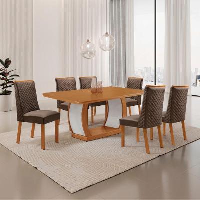 Mesa de Jantar Milena Yasmin 6 Lugares Retangular MDF 180CM Marrom