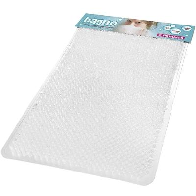 Tapete Antiderrapante PR2610-2 com Ventosas e Textura Antistress em PVC para Banheiro Incolor