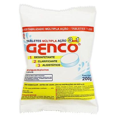Tablete para Piscina 455170A com Estabilizante e Dissolução Lenta 85% de Ativo Branco Genco