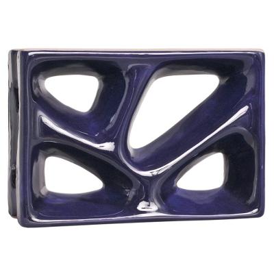 Elemento Vazado 750280 com Design para Ventilação e Iluminação Esmaltado Azul Cobalto Cerâmica
