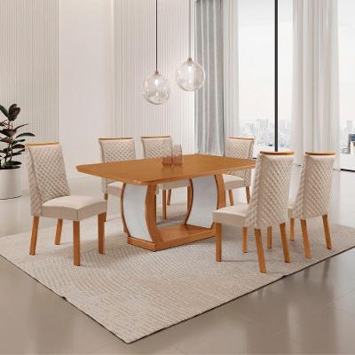 Mesa de Jantar Milena Yasmin 6 Lugares Retangular MDF 180CM Moderna