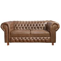 Namoradeira Chesterfield Vittorio 3 Lugares Via Encanto Courano Marrom - 1