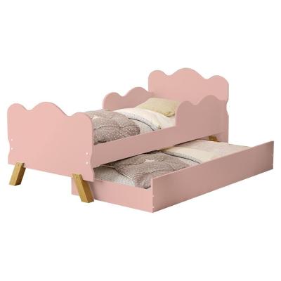 Cama Solteiro Angel com Cama Auxiliar MDF Rosa Milani Movelaria