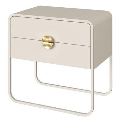 Mesa de Cabeceira 28062 2 Gavetas MDP Contemporâneo Off White Artesano Móveis