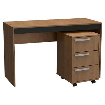 Mesa Escrivaninha e Gaveteiro B29 Moderno 2 Gavetas MDP 120CM Mel Nova Mobile