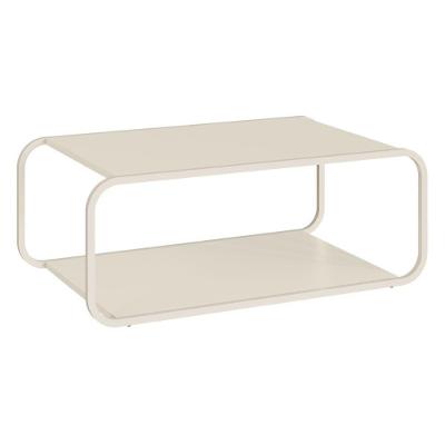 Mesa de Centro Luna Retangular MDF Metal Pintado 80CM Off White