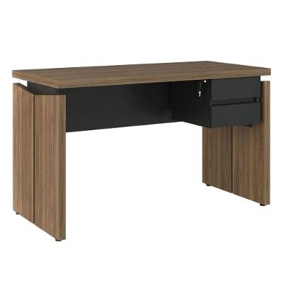 Mesa Escritório Y37 Moderno 2 Gavetas MDP 125CM Preto Artany