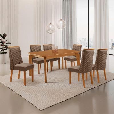 Mesa de Jantar Liz Yasmin 6 Lugares Retangular MDF 180CM Moderna