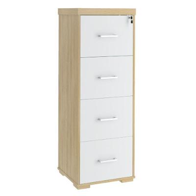 Armário de Arquivo Executivo 4 Gavetas MDP 47CM Carvalho Branco Artany