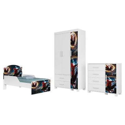 Quarto Infantil Livia 2 Portas 2 Gavetas MDF 150cm Branco Milani Movelaria