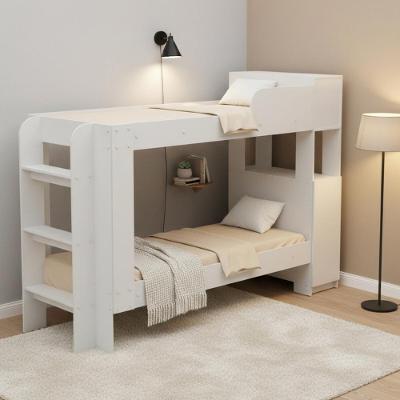 Cama Beliche Solteiro com Baú e 1 Porta CR35548 MDF-MDP Branco Multimóveis