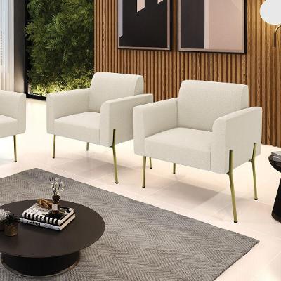 Poltrona Marisa Bouclê D03 Sala de Estar Confortável Verde Menta D'Rossi