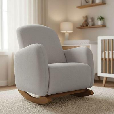 Poltrona de Amamentação Jhessy com Balanço Suede Espuma D03 Cinza D'Rossi
