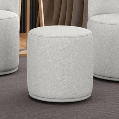 Puff Redondo M11 Assento Espuma Revestimento Bouclê Cinza D'Rossi