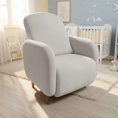 Poltrona de Amamentação Jhessy Suede D03 Reclinável com Encosto Ajustável Confortável Cinza D'Rossi