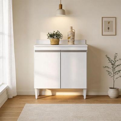 Balcão de Cozinha Sara 2 Portas 1 Prateleira MDP TAMANHO 80,5CM Branco com Tampo D'Rossi