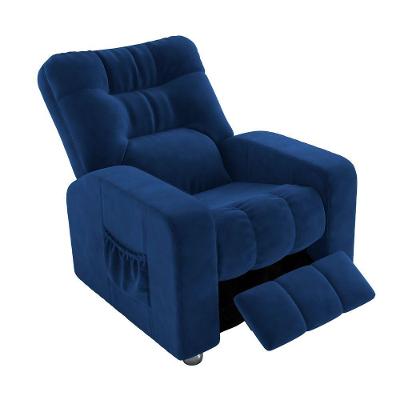 Poltrona Clausi Reclinável Manual com Pés Reguláveis Veludo Azul Sallar Home